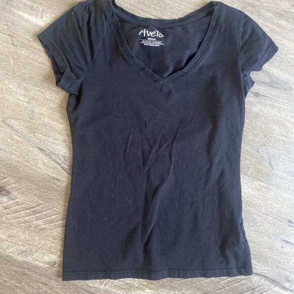Aveto Black Short Sleeve T-Shirt Women’s Medium Casual Soft Tee - Picture 1 of 3
